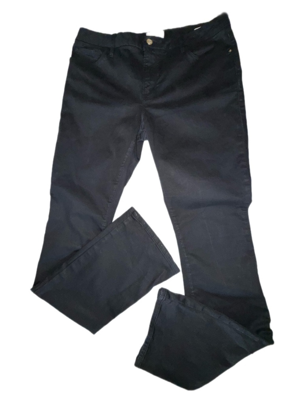 FRAME Le Mini Boot Noir Coated Jeans Black High Rise Stretch Women’s 32 - Picture 5 of 11